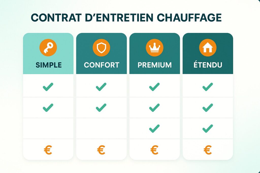 Comparatif des formules d'entretien disponibles