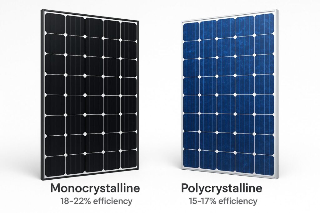 Panneaux monocristallins vs polycristallins