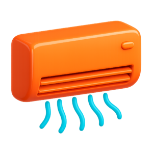 20251015_1931_Climatisateur 3D Orange_simple_compose_01k7mepwj5e49swg018tjbcmta